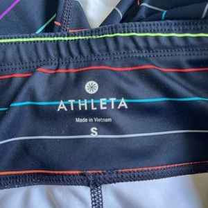 Athleta multi colored striped capri size small
